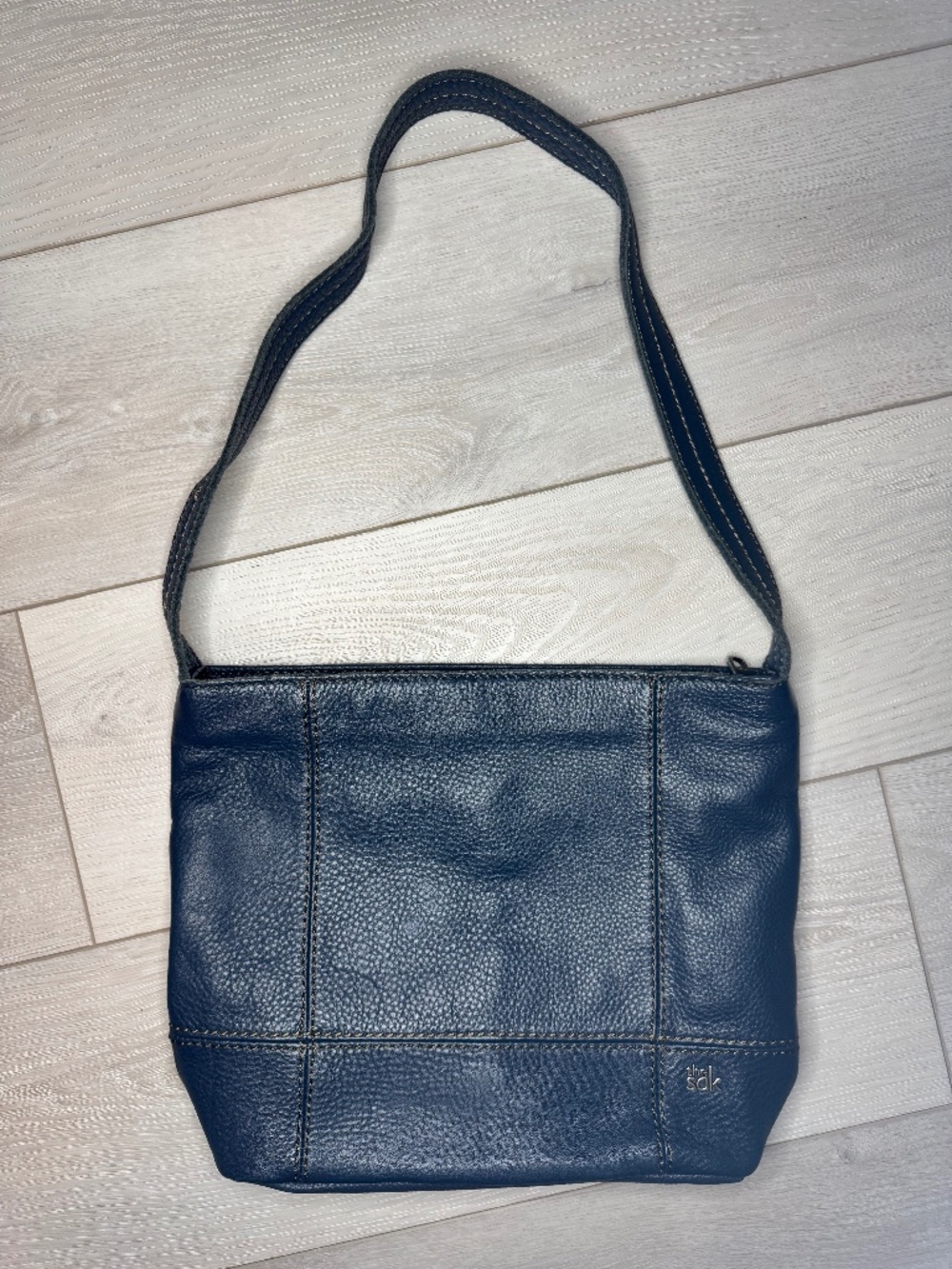 The Sak Navy Leather Crossbody Zip
